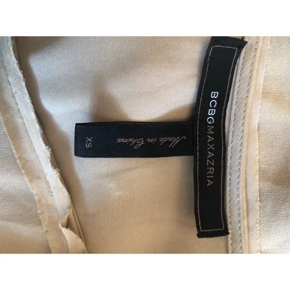 BCBGMaxAzria Short Sleeve Blouse in Tan Size XS - Picture 8 of 9